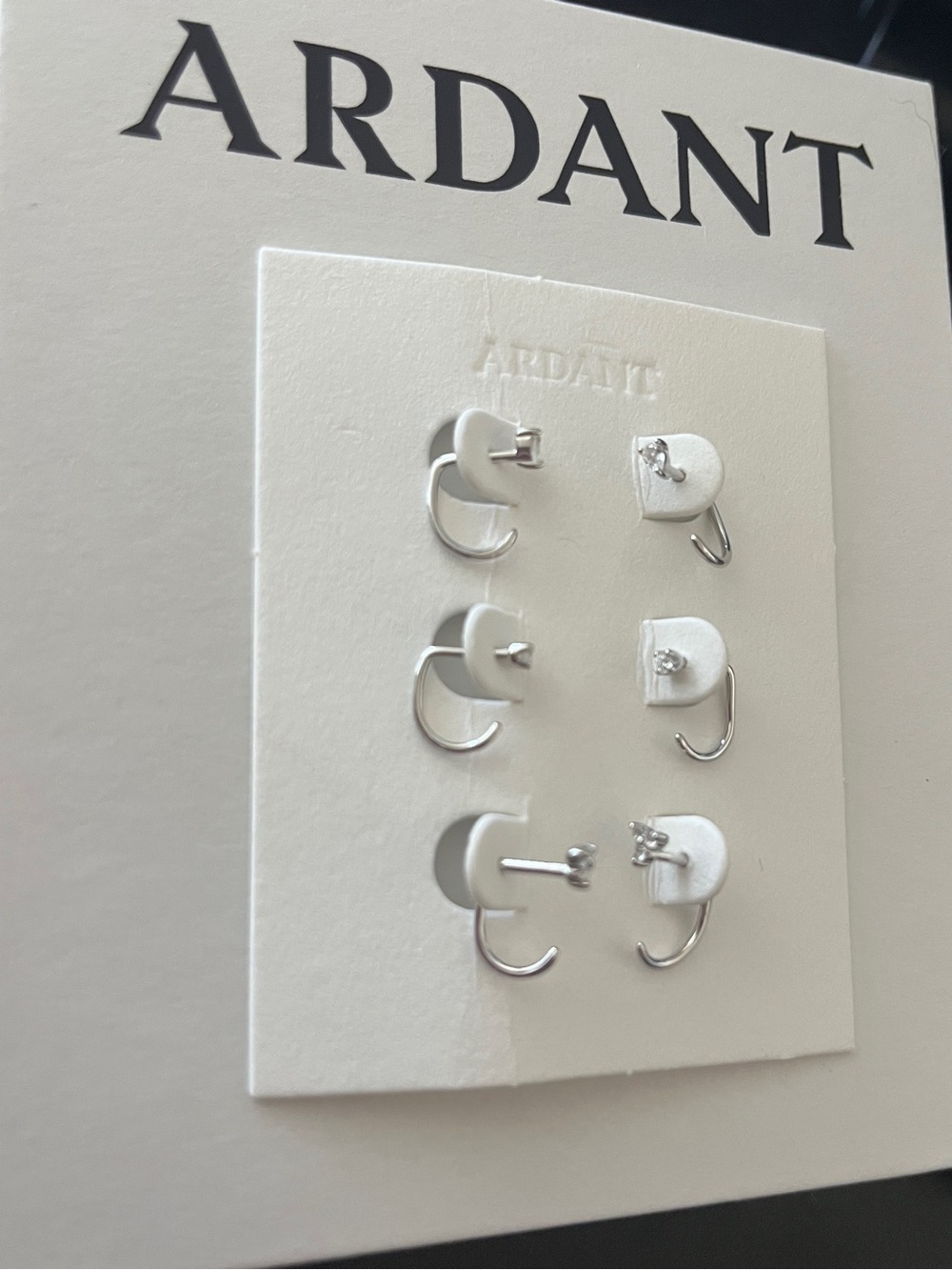Ardant 925 Sterling Silver 3 pair Earring Set - Picture 4 of 8